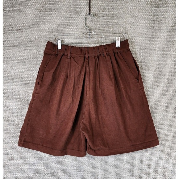 Big Bud Press Trousers Shorts Work 100% Cotton Womens L Burgundy Pleated - Picture 7 of 13